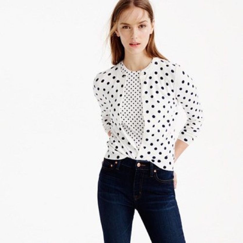 J Crew polka dot cardigan